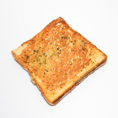 Herbs toast bread on isolated white.
