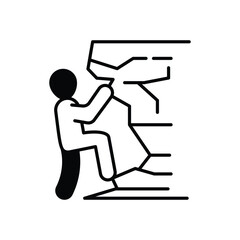 Rock Climbing Vector icon