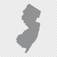 New Jersey Map Black, State Border, United States, US America, Transparent Isolated, Variations. Vector. New Jersey map, united states of america. Flat concept icon symbol vector illustration