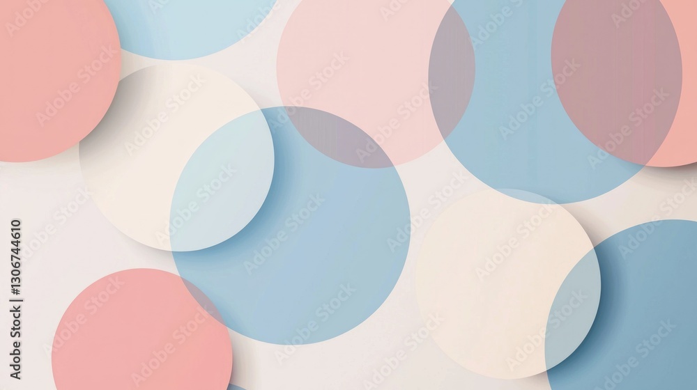 Poster pastel colored overlapping circles create a soft and gentle pattern