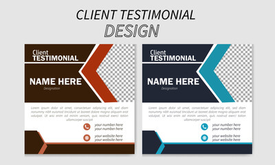 client-testimonial design with creative shapes and colours