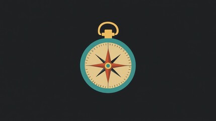 Vintage compass, navigation, direction, dark background, travel guide
