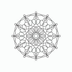 Relaxation traditional ornamental mandala for Coloring book page