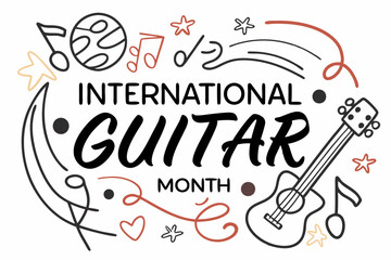INTERNATIONAL GUITAR MONTH vector illustration