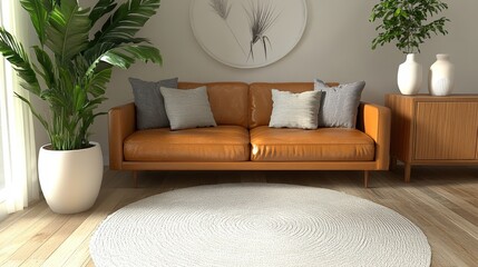 A plush, white round rug with a captivating circular texture rests elegantly on a wooden floor, its soft edges framing an eye-catching design that invites warmth and style into any room