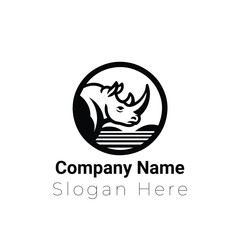 Rhino Animal Logo icon Design, Vector, Illustration