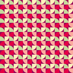 Geometric Retro Seamless Pattern Digital Paper &ndash; Vintage Abstract Background, 70s and 80s Aesthetic, Colorful Symmetric Design, Mid-Century Modern Style, High-Resolution Tileable Texture for Scrapbook