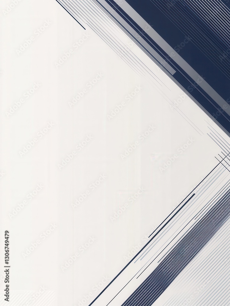 Poster Modern minimalist design with geometric lines in soft gray and navy blue emphasizing governance and stability Generative AI