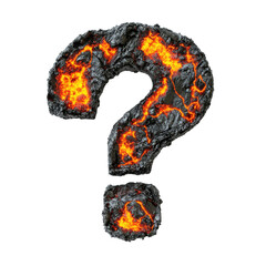 Lava Question Mark Background on transparent background.