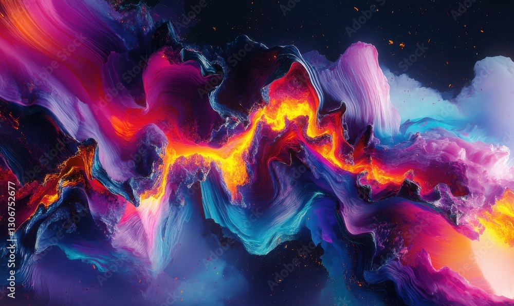 Poster dynamic financial chart surging in overbought territory with intense colors - 3d illustration
