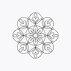 Relaxation traditional ornamental mandala for Coloring book page