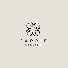 ca monogram initials logo design