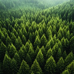 Fototapeta premium Pine Forest Pathway Walking Through a Serene Green Wonderland