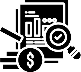 Analytics Icon in Glyph Style. Simple Vector Design. Simple Vector Glyph Icon