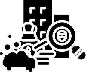 Fraud Identification Icon in Glyph Style. Simple Vector Design. Simple Vector Glyph Icon