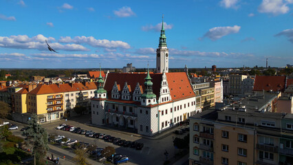Naklejka premium View of the old town from above Europe Brzeg Poland