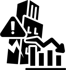 Bankruptcy Icon in Glyph Style. Simple Vector Design. Simple Vector Glyph Icon