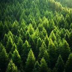 Fototapeta premium Pine Forest Pathway Walking Through a Serene Green Wonderland