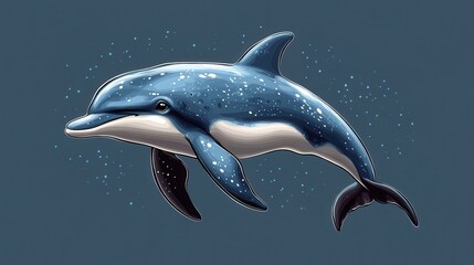 Obraz premium dolphin isolated,cartoon illustration style