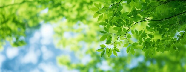 Obraz premium Beautiful spring nature background leaves green leaf.
