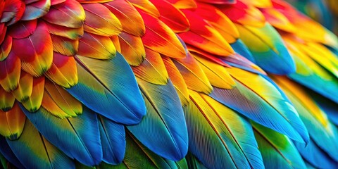Obraz premium Vibrant macaw plumage fills this high-resolution wildlife photography background.