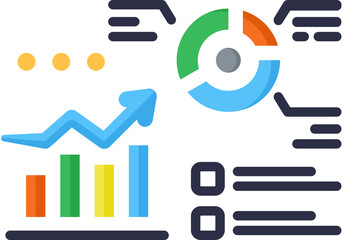 Data Analysis Icon in Flat Color Style. Simple Vector Design. Simple Vector Flat Icon