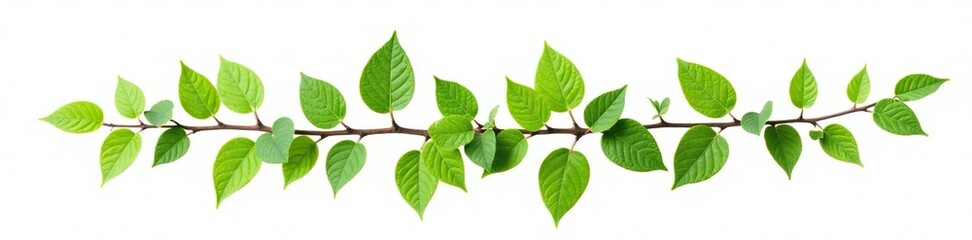 Obraz premium Foliage of a small tree branch isolated on white background, foliage, nature