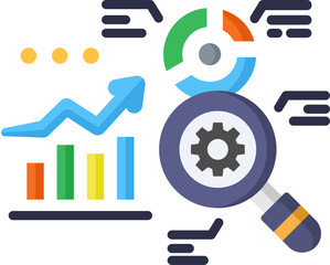 Quantitative Analysis Icon in Flat Color Style. Simple Vector Design. Simple Vector Flat Icon