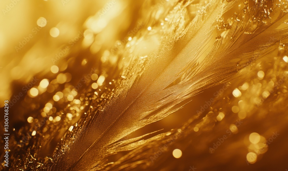 Poster luxurious flowing golden textures illuminated by soft ambient light creating a bold and elegant abst