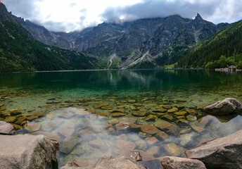 mountain lake mountain peak Morskie Oko Zakopane Poland view landscape