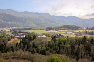 Agricultural area Bratsberg in the spring, Norway