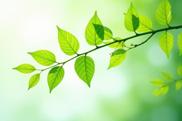 Obraz premium Leafy branches against a crisp white background, leaf, leaf, nature