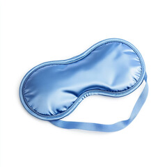 Blue sleeping eye mask isolated on white background full depth of feild.