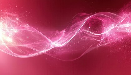 A vibrant pink abstract wave design, showcasing fluid motion and glowing effects, perfect for creative projects and digital backgrounds. Copy space, commercial use