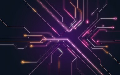 Neon Circuit Board Pattern