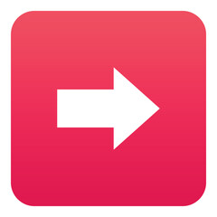 Gradient color icon, illustration for Arrow, direction, right, forward.