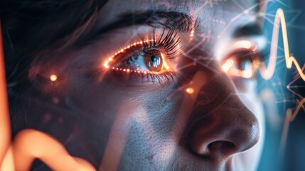 Woman's Eyes for Digital Overlay, Futuristic Vision.