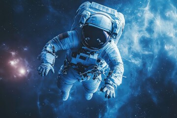 Fototapeta premium Weightless Astronauts Engage in Scientific Activities While Floating in Zero Gravity Above Earth During a Space Mission