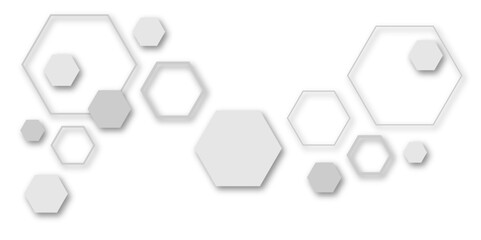 Elegant and Sophisticated White Background with a Grey-Toned Hexagon Technology Pattern, Designed for Seamless Website Integration, Corporate Branding, and Digital Media Use

