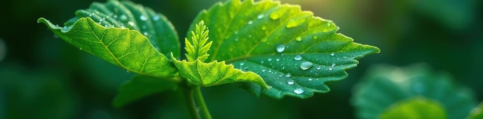 Dew-kissed cassava leaves glisten in moonlight, plant, mist, leaves