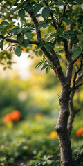 Fototapeta premium Concept photo of close-up tree with space for text