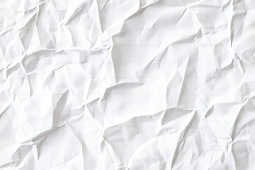 Obraz premium White paper texture background with crumpled lines for school or work notes, blank sheet of textured white paper, grid pattern on a piece of textured white graph notebook page, vector illustration, 