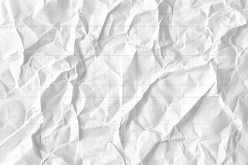 Obraz premium White paper with a grid texture background, a crumpled sheet of white graph paper, vector illustration, white background, detailed, high resolution. 