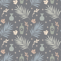 Seamless pattern with floral motif. Spirituality mood. 