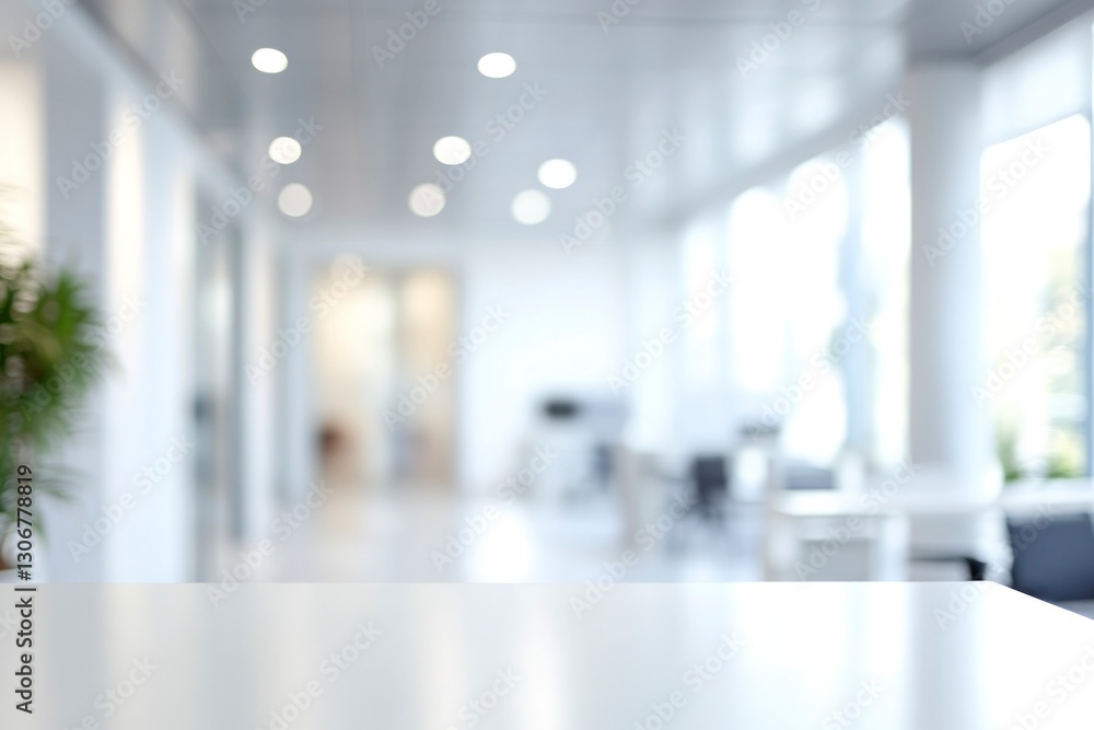 Aufkleber creating product mockup on empty white table in modern office space
