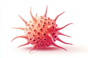 Colorful Virus Illustration with Spikes and Surface Texture Details