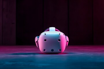  3D VR glasses in neon space, digital art illustration,  technology, futuristic, innovation, person, goggles, modern, adult, horizontal, one person, photography, virtual, virtual reality, adults only,