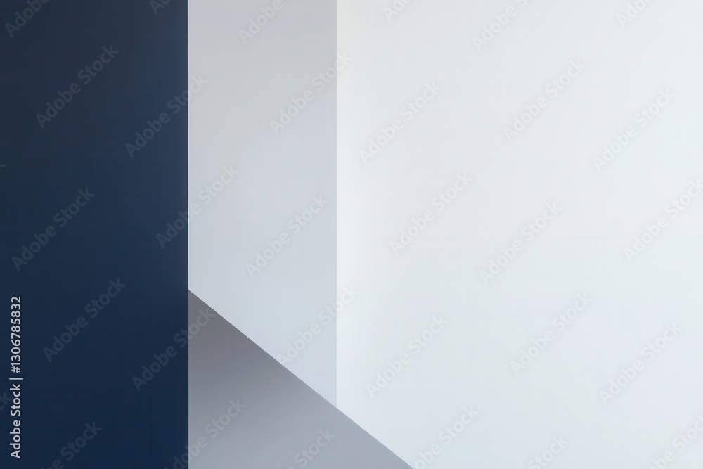 Poster Modern minimalist background with geometric lines in gray and navy blue representing stability and governance Generative AI