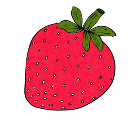 Red strawberry vintage illustration