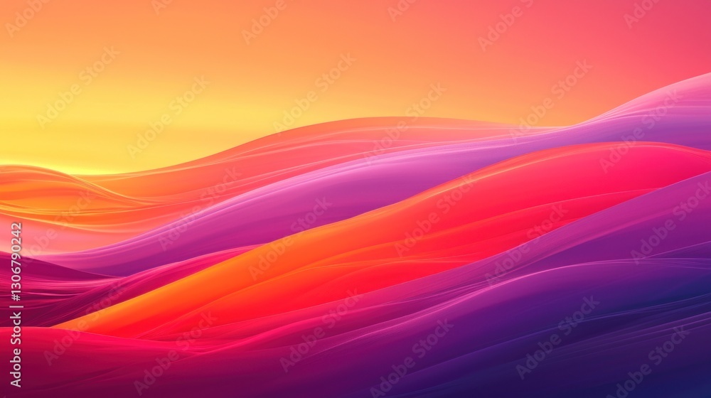 Aufkleber abstract colorful layered flowing curves creating a beautiful design composition
